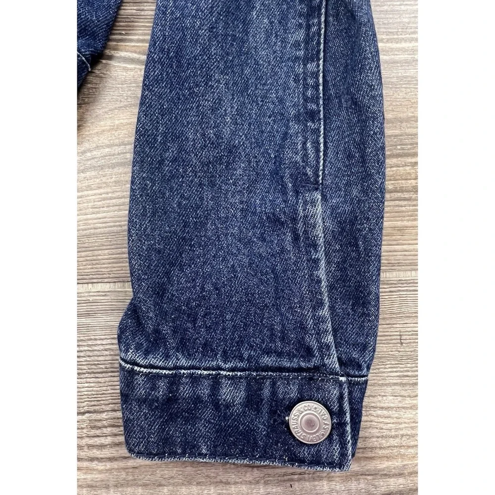 Levi's Jean Jacket Boys Med 10/12 Trucker Red Tab Youth Blue Denim‎ 100% Cotton